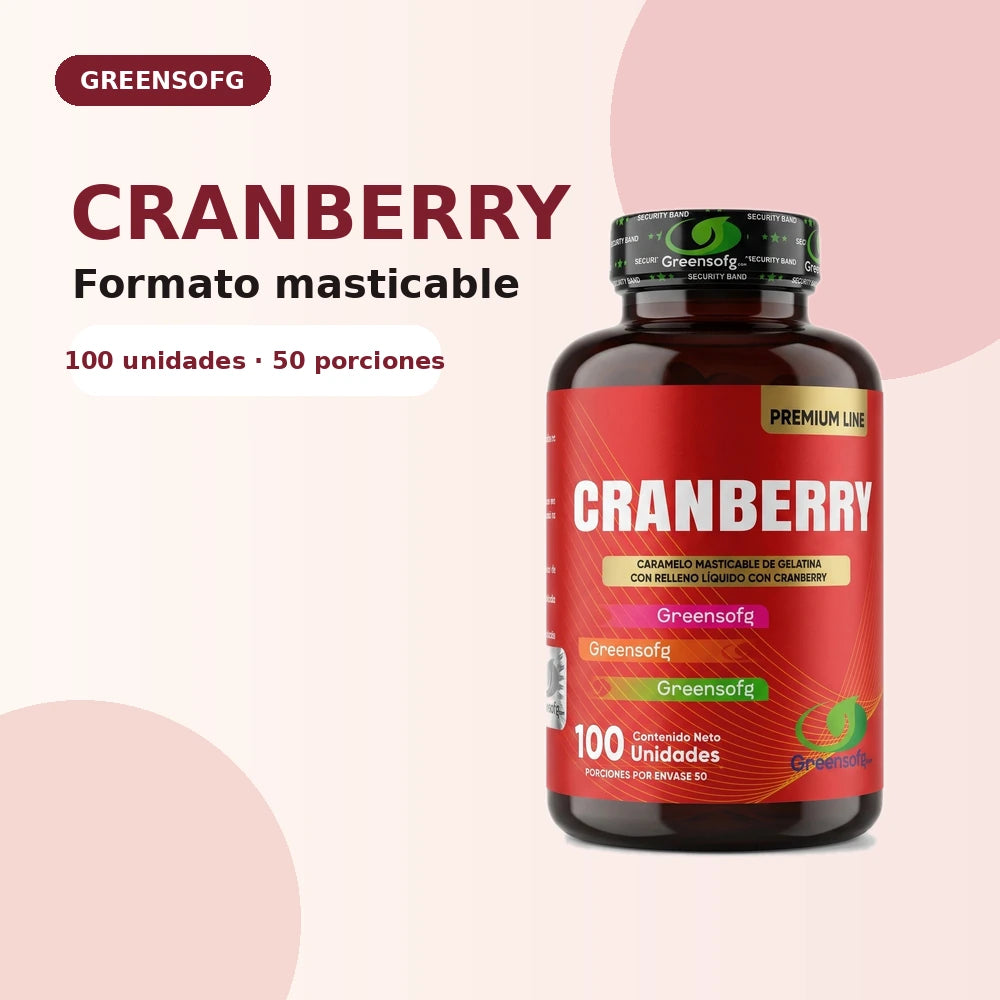 Cranberry Greensofg, presentación masticable de 100 unidades